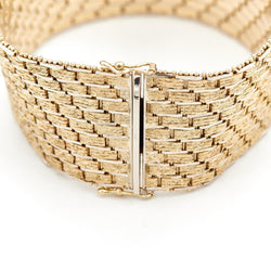 Bracelet Manchette maille en or jaune - Castafiore