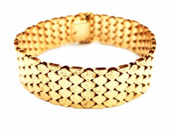 Bracelet Manchette maille en or jaune - Castafiore