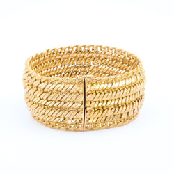 Bracelet Manchette maille en or jaune - Castafiore