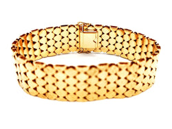 Bracelet Manchette maille en or jaune - Castafiore