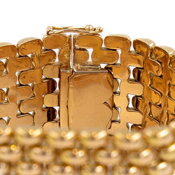 Bracelet Manchette maille grain de riz en or jaune - Castafiore