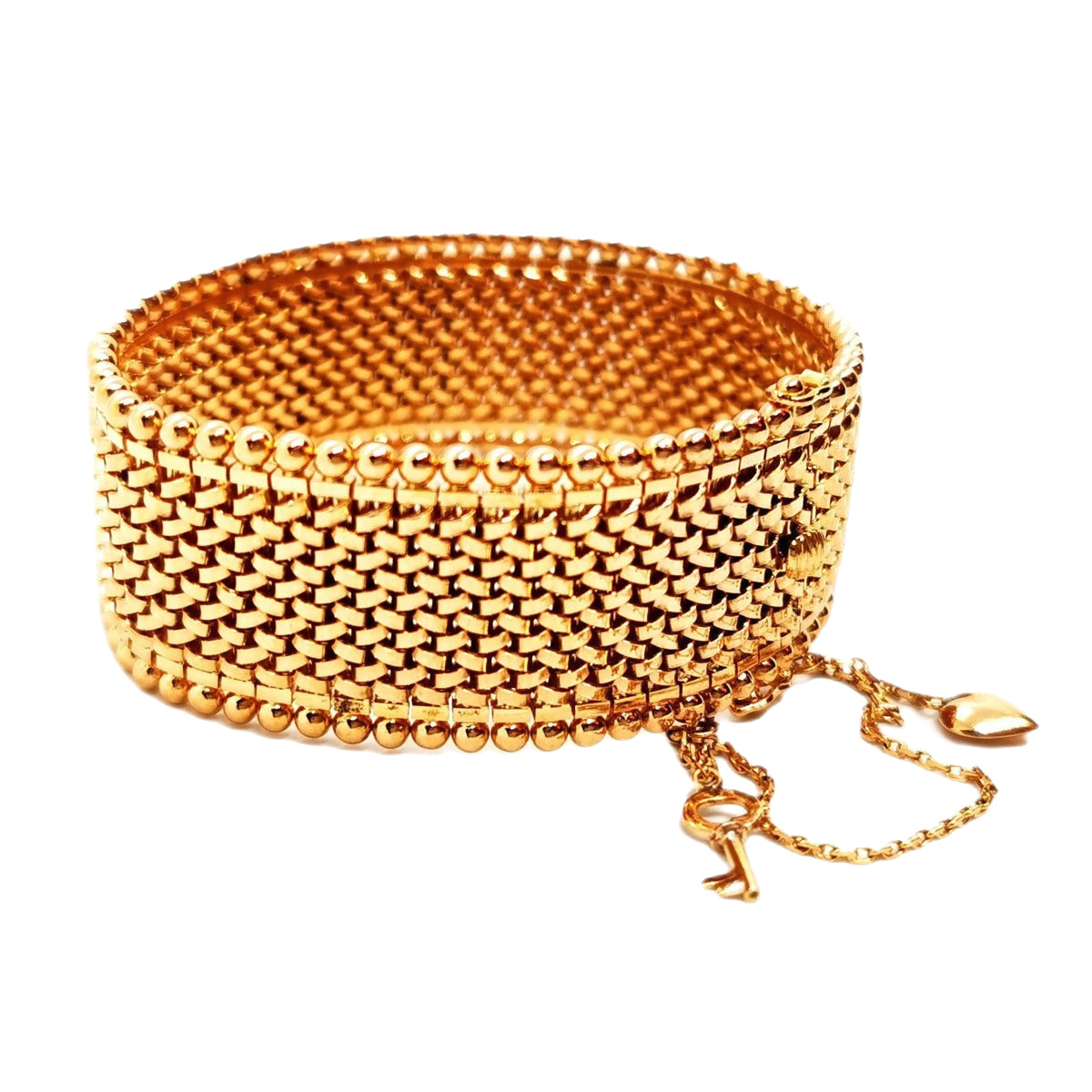 Bracelet Manchette maille polonaise en or rose - Castafiore