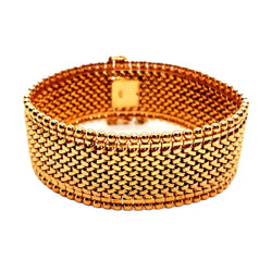 Bracelet Manchette maille polonaise en or rose - Castafiore