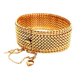 Bracelet Manchette maille polonaise en or rose - Castafiore