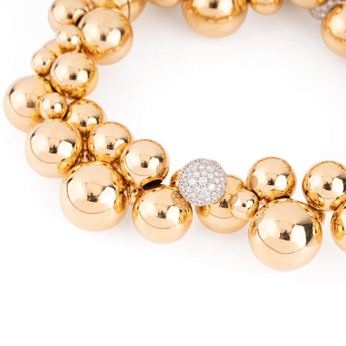 Bracelet Marina B. , modèle "Atomo" en or jaune et diamants - Castafiore