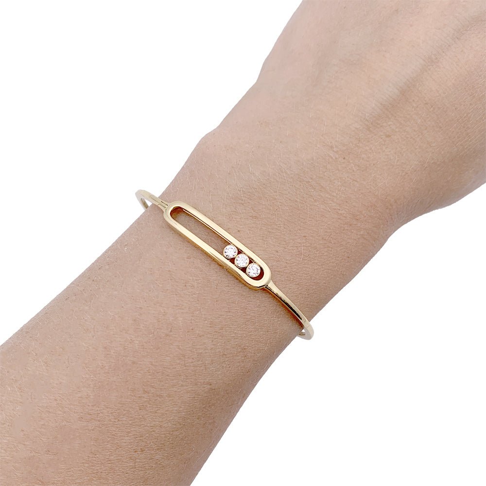 Bracelet Messika, “Jonc Move”, or jaune, diamants. - Castafiore