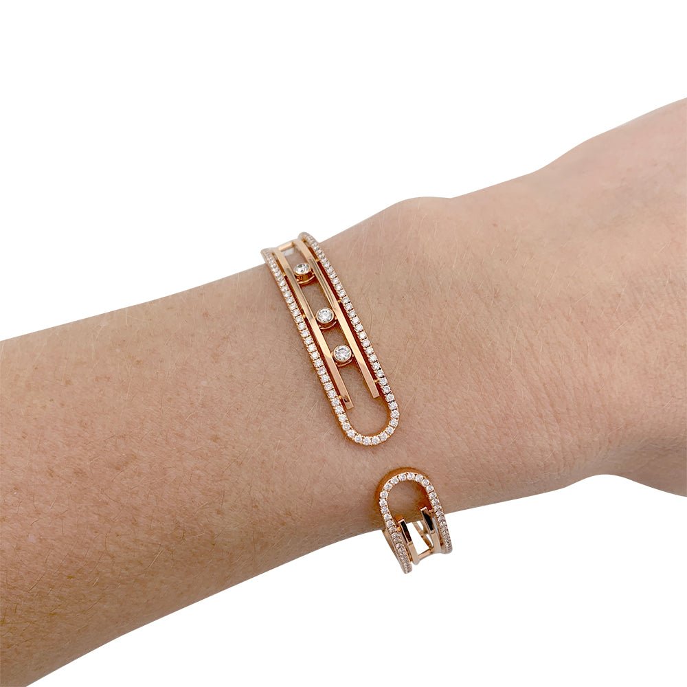 Bracelet Messika ,"Move 10th Anniversary", or rose et diamants - Castafiore