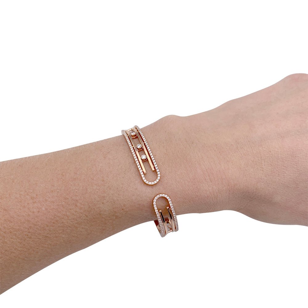 Bracelet Messika ,"Move 10th Anniversary", or rose et diamants - Castafiore