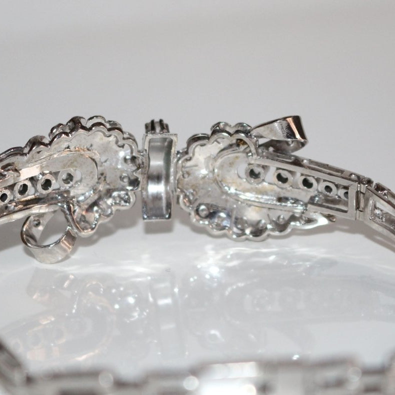 Bracelet Noeud en Or Blanc Et Diamants - Castafiore