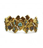 Bracelet - Or. Diamants. Saphirs et Turquoises - Castafiore