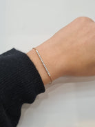 Bracelet or rose 18 carats sertie d'une barette de diamants - Castafiore