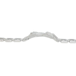 Bracelet "Panthère " CARTIER en or blanc, diamants, émeraude et onyx - Castafiore