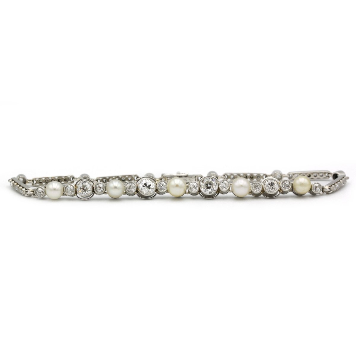 Bracelet - Platine, Diamants et Perles - Castafiore