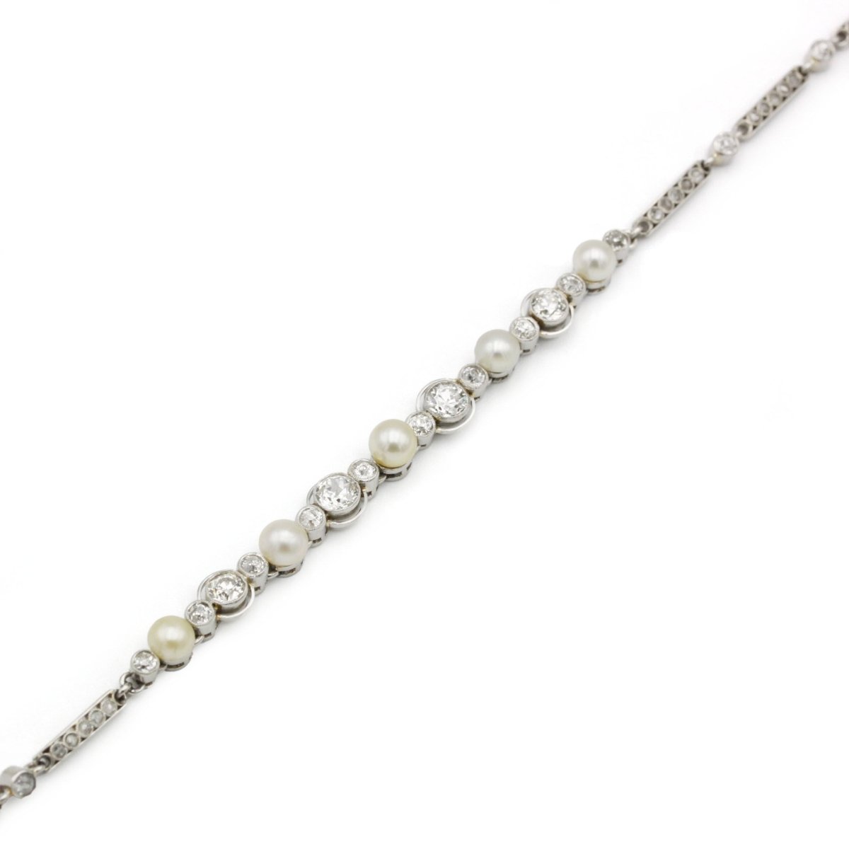 Bracelet - Platine, Diamants et Perles - Castafiore