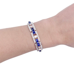 Bracelet platine, saphirs et diamants - Castafiore