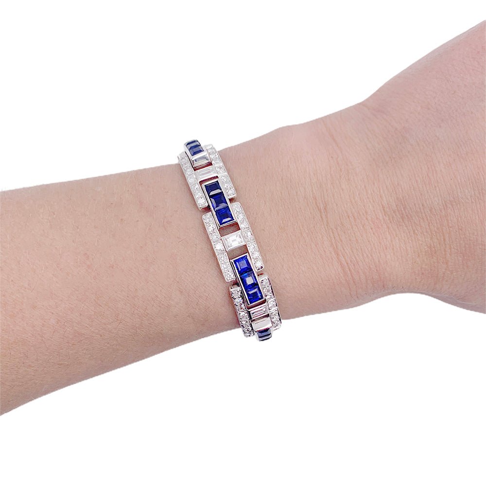 Bracelet platine, saphirs et diamants - Castafiore