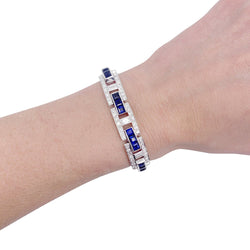 Bracelet platine, saphirs et diamants - Castafiore