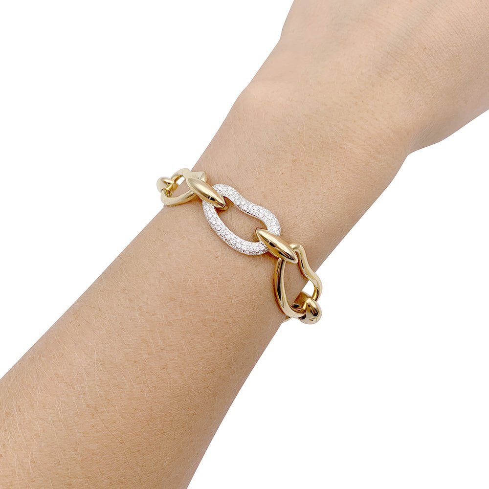 Bracelet POMELLATO "Paisley" en or jaune, or blanc et diamants. - Castafiore