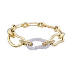 Bracelet POMELLATO "Paisley" en or jaune, or blanc et diamants. - Castafiore