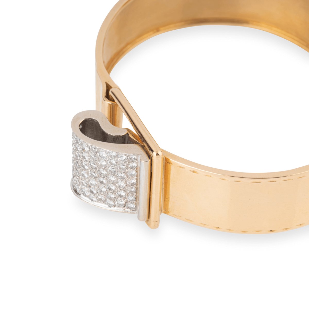 Bracelet rigide en or jaune et diamant - Castafiore