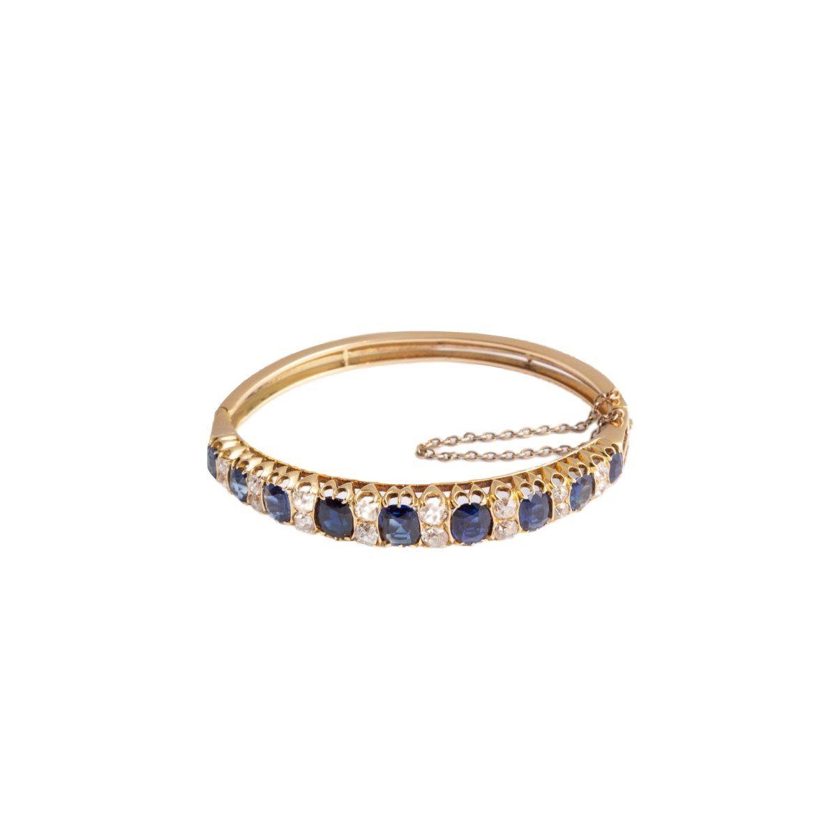 Bracelet Rigide en or jaune et en diamants et saphirs - Castafiore