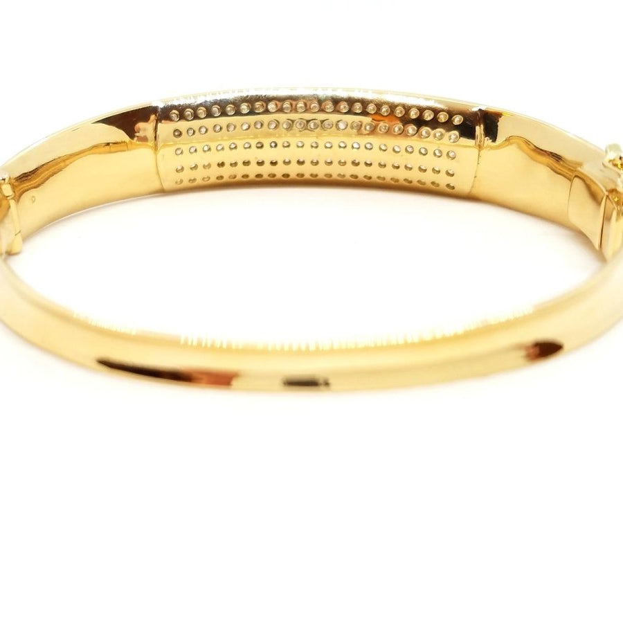 Bracelet rigide en or jaune pavé diamants - Castafiore