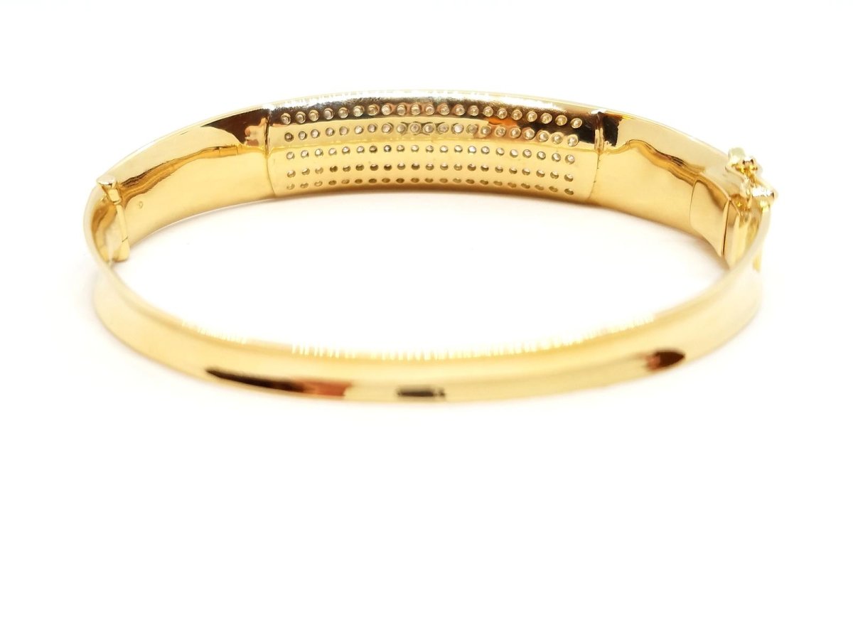 Bracelet rigide en or jaune pavé diamants - Castafiore