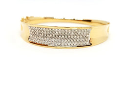 Bracelet rigide en or jaune pavé diamants - Castafiore