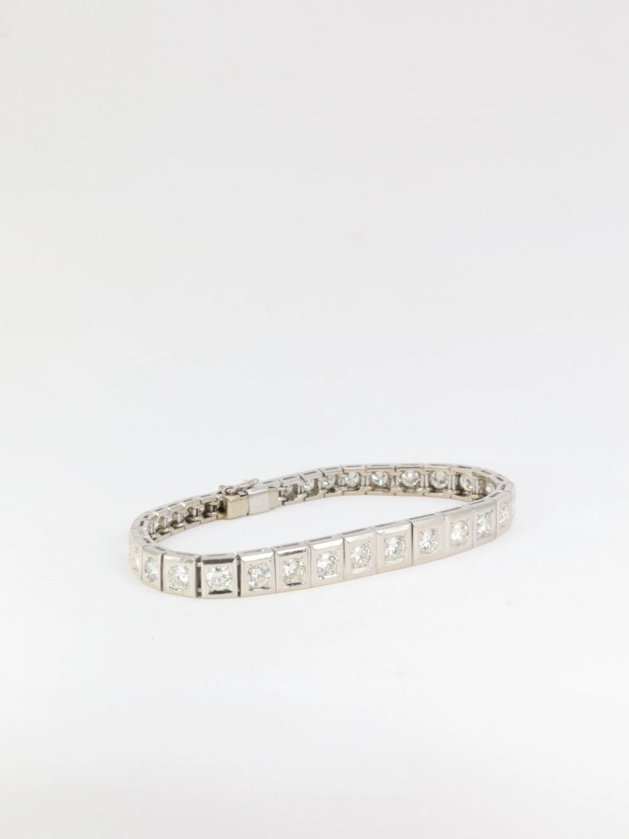 Bracelet rivière articulé en or, platine et diamants - Castafiore