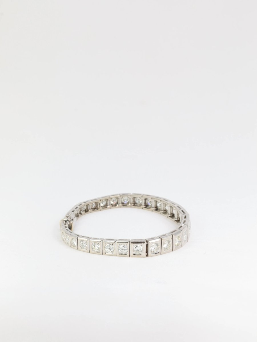 Bracelet rivière articulé en or, platine et diamants - Castafiore