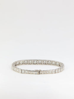Bracelet rivière articulé en or, platine et diamants - Castafiore