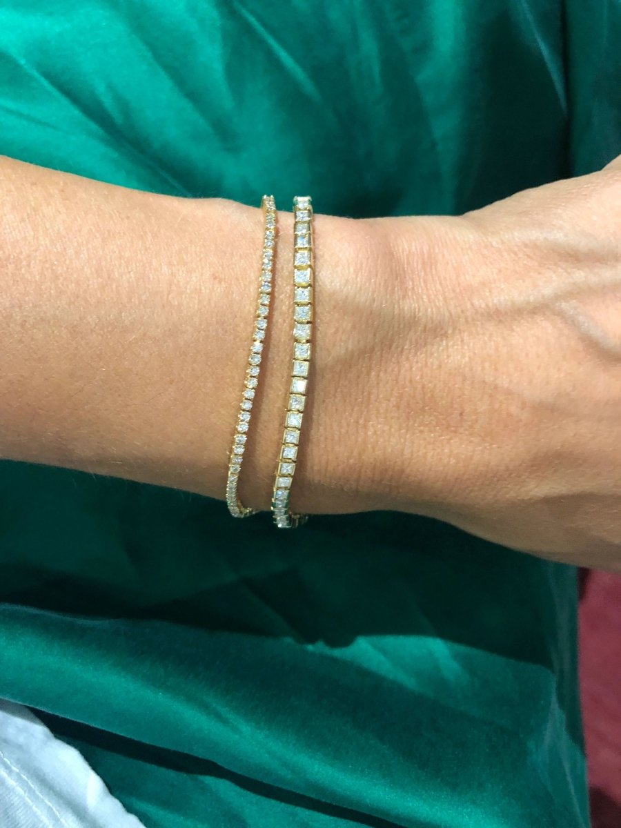 Bracelet riviere en or jaune en diamant princesse - Castafiore