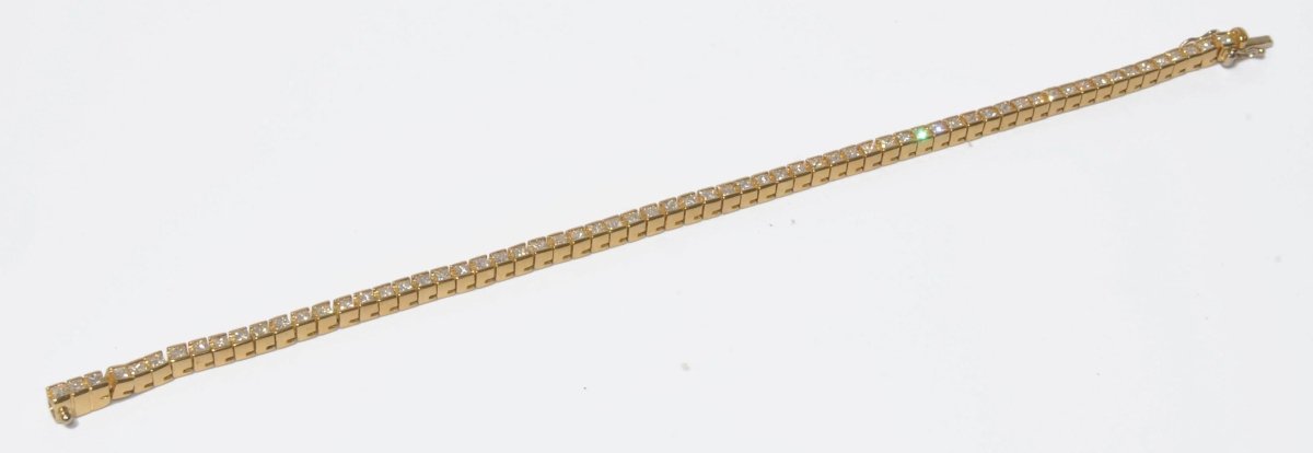 Bracelet riviere en or jaune en diamant princesse - Castafiore