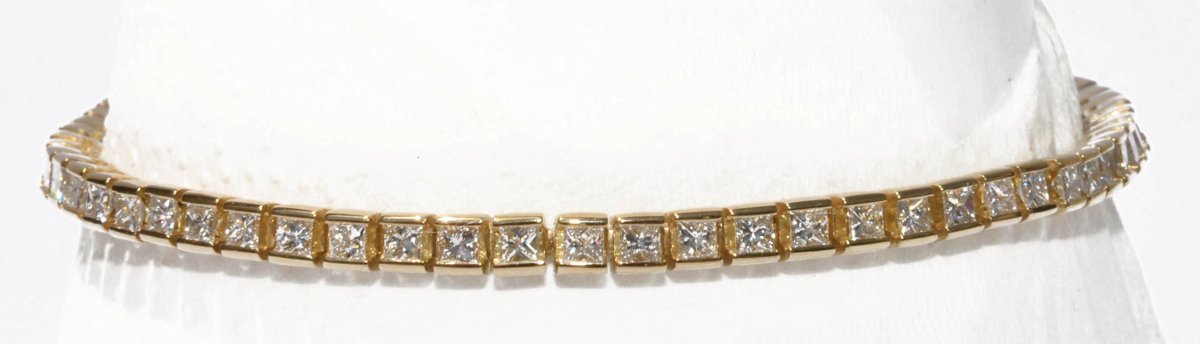 Bracelet riviere en or jaune en diamant princesse - Castafiore