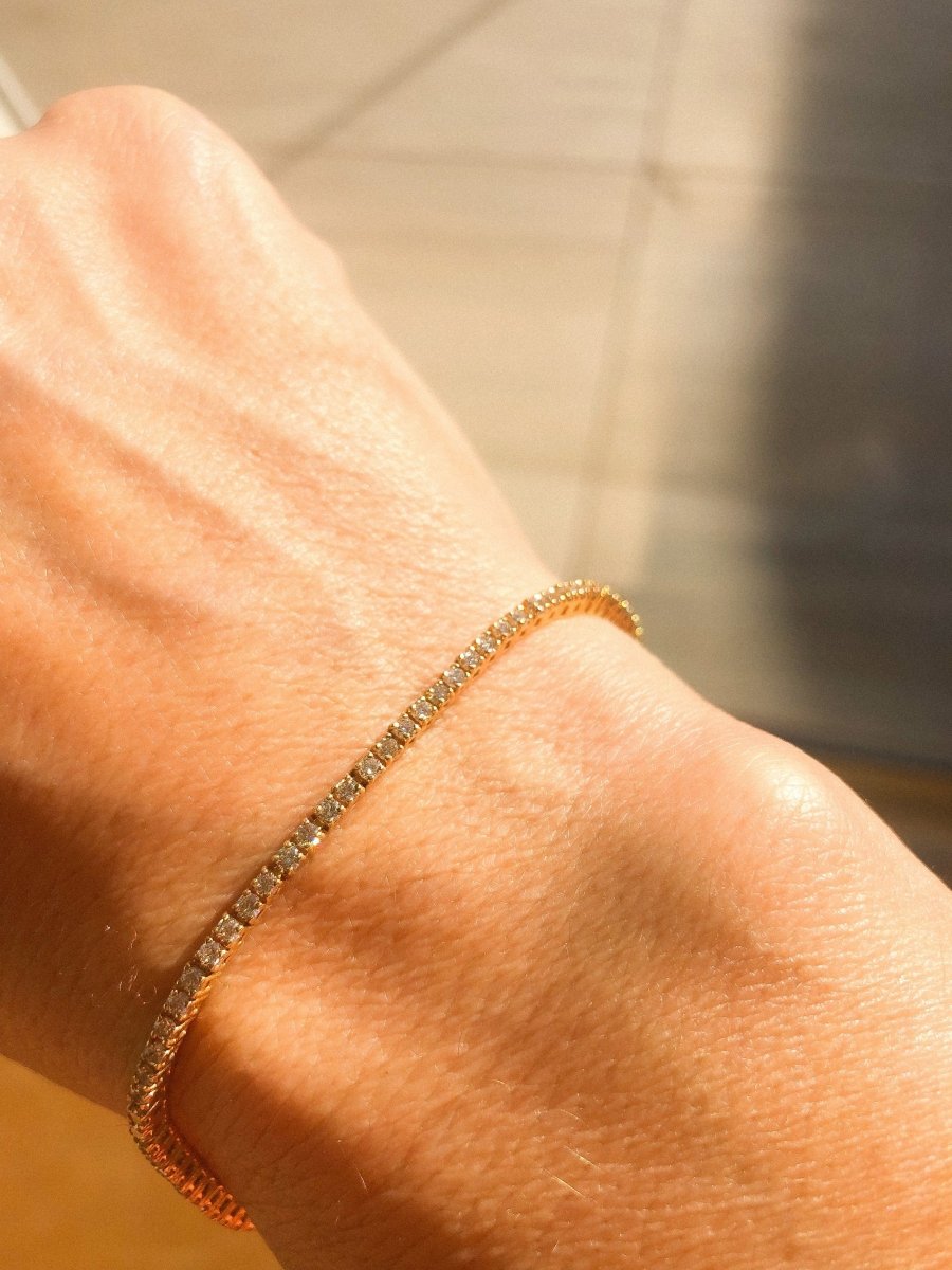 Bracelet riviere en or jaune et diamants - Castafiore