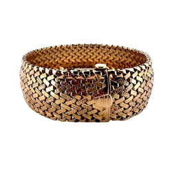 Bracelet souple en or jaune à maillons tressés - Castafiore