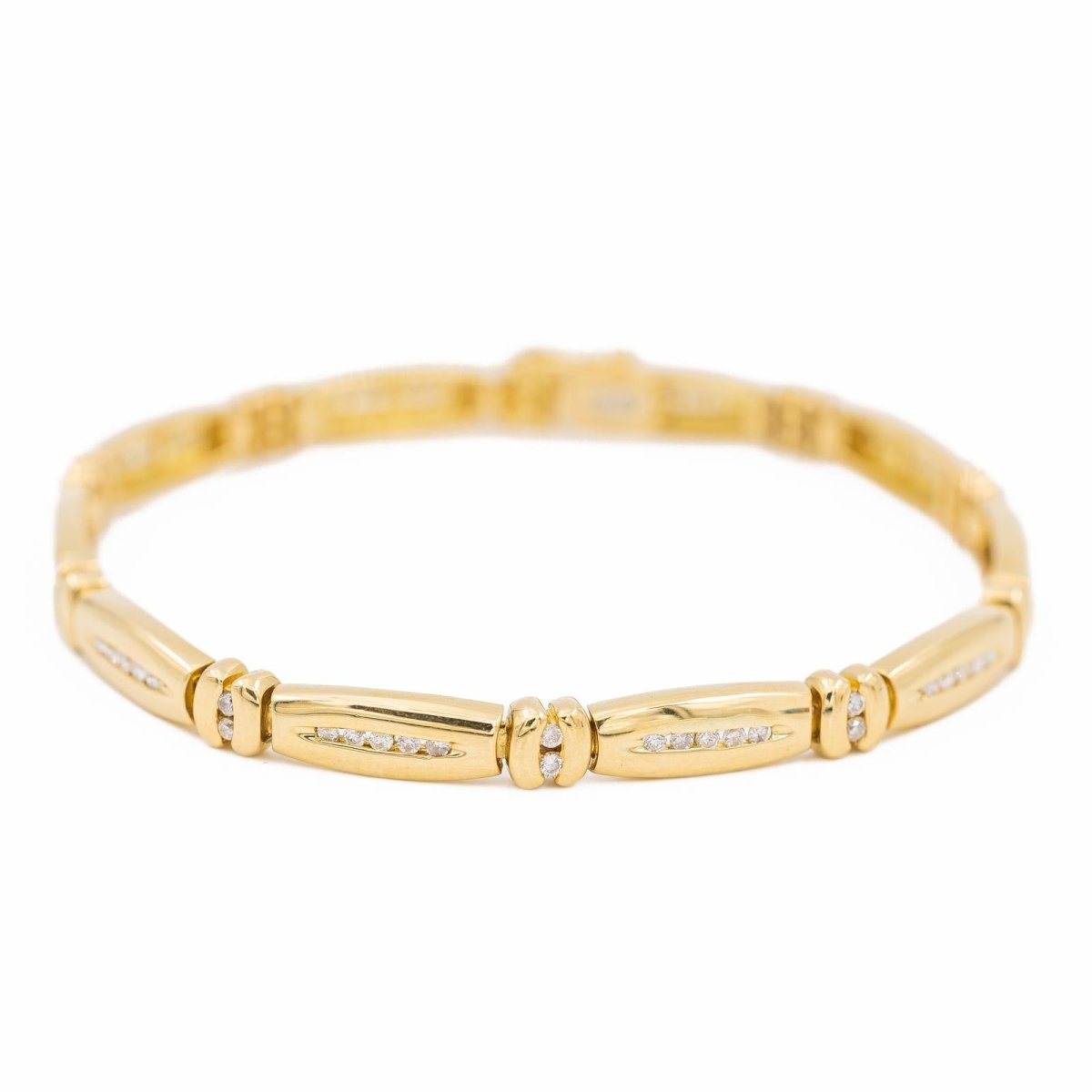 Bracelet souple en or jaune et diamants - Castafiore