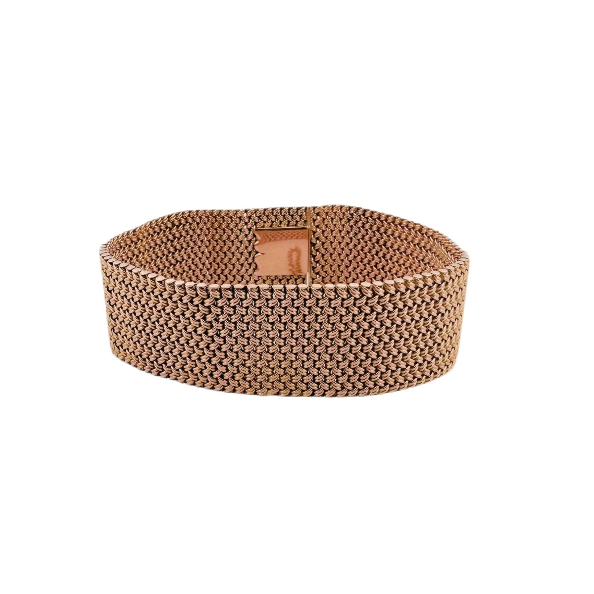 Bracelet souple en or rose tressé - Castafiore