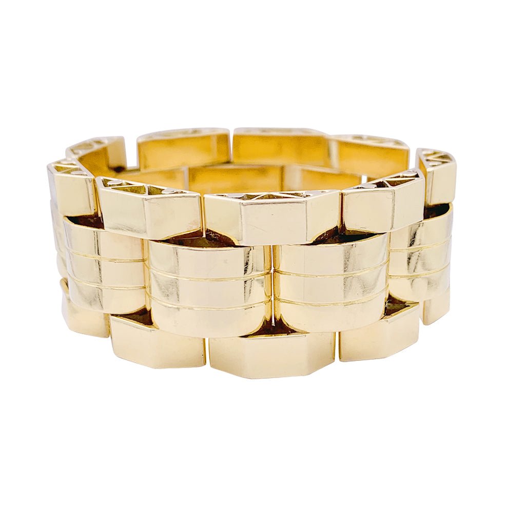 Bracelet Tank en or jaune et or rose - Castafiore