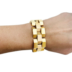 Bracelet Tank en or jaune et or rose - Castafiore