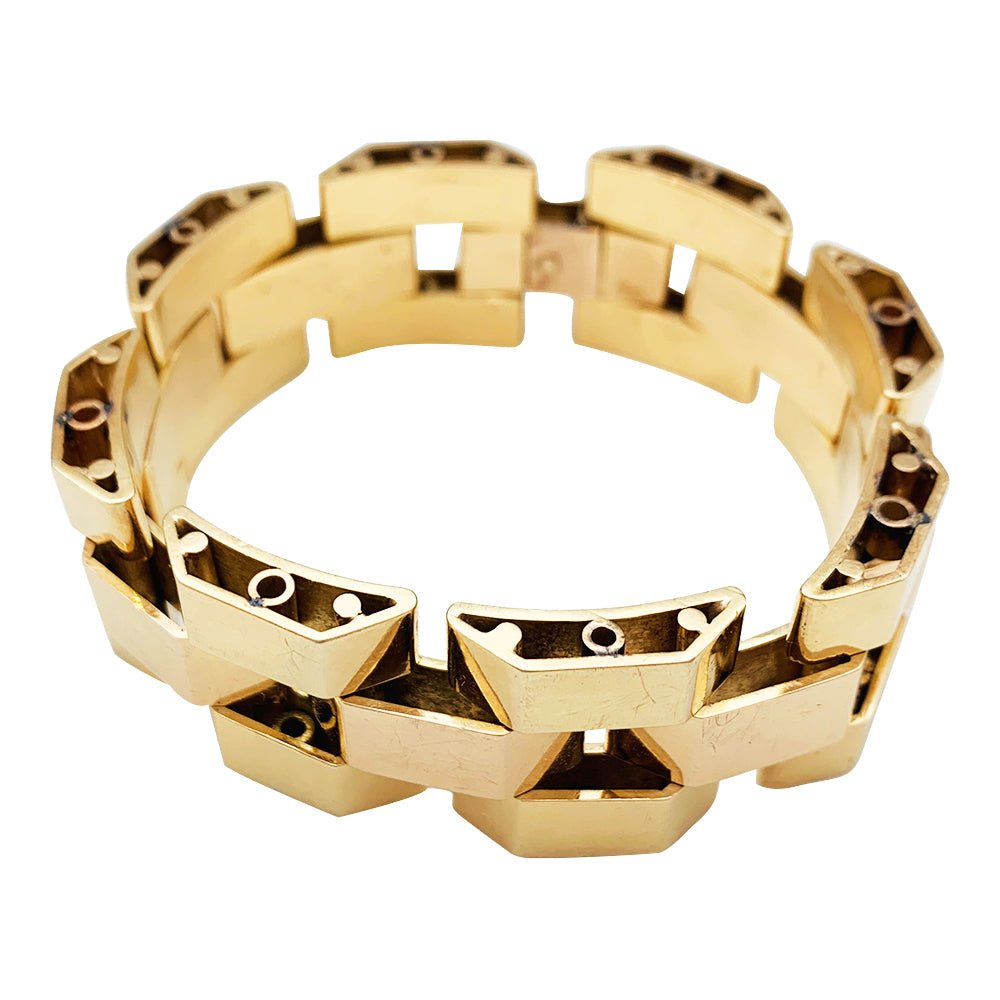 Bracelet Tank en or jaune et or rose - Castafiore