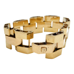 Bracelet Tank en or jaune et or rose - Castafiore