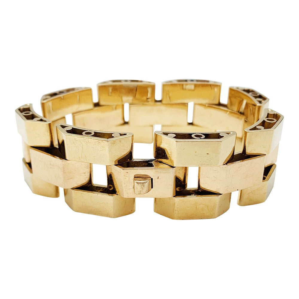 Bracelet Tank en or jaune et or rose - Castafiore