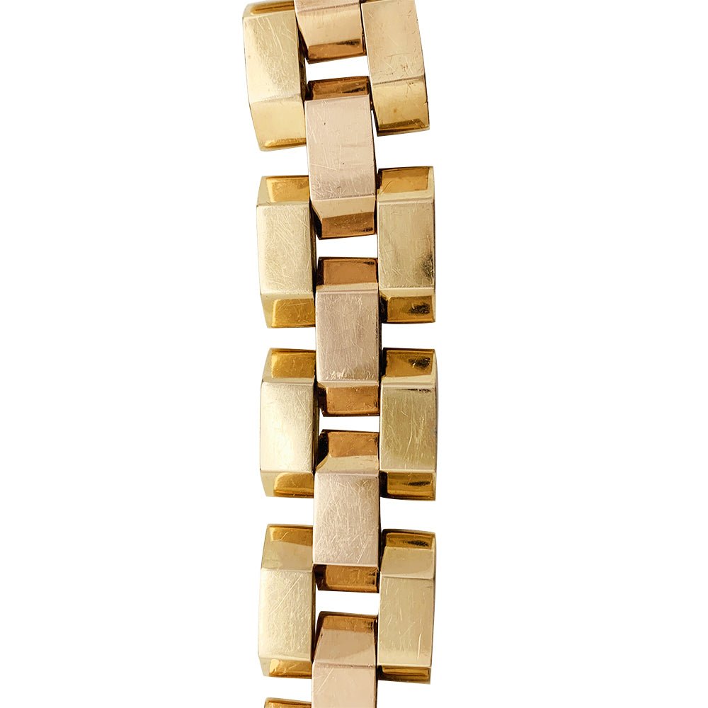 Bracelet Tank en or jaune et or rose - Castafiore