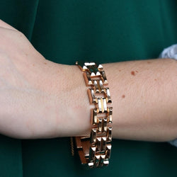 Bracelet Tank en or rose - Castafiore