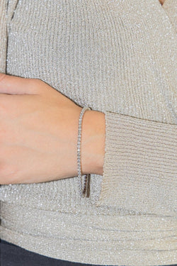 Bracelet Tennis Or blanc Diamant - Castafiore