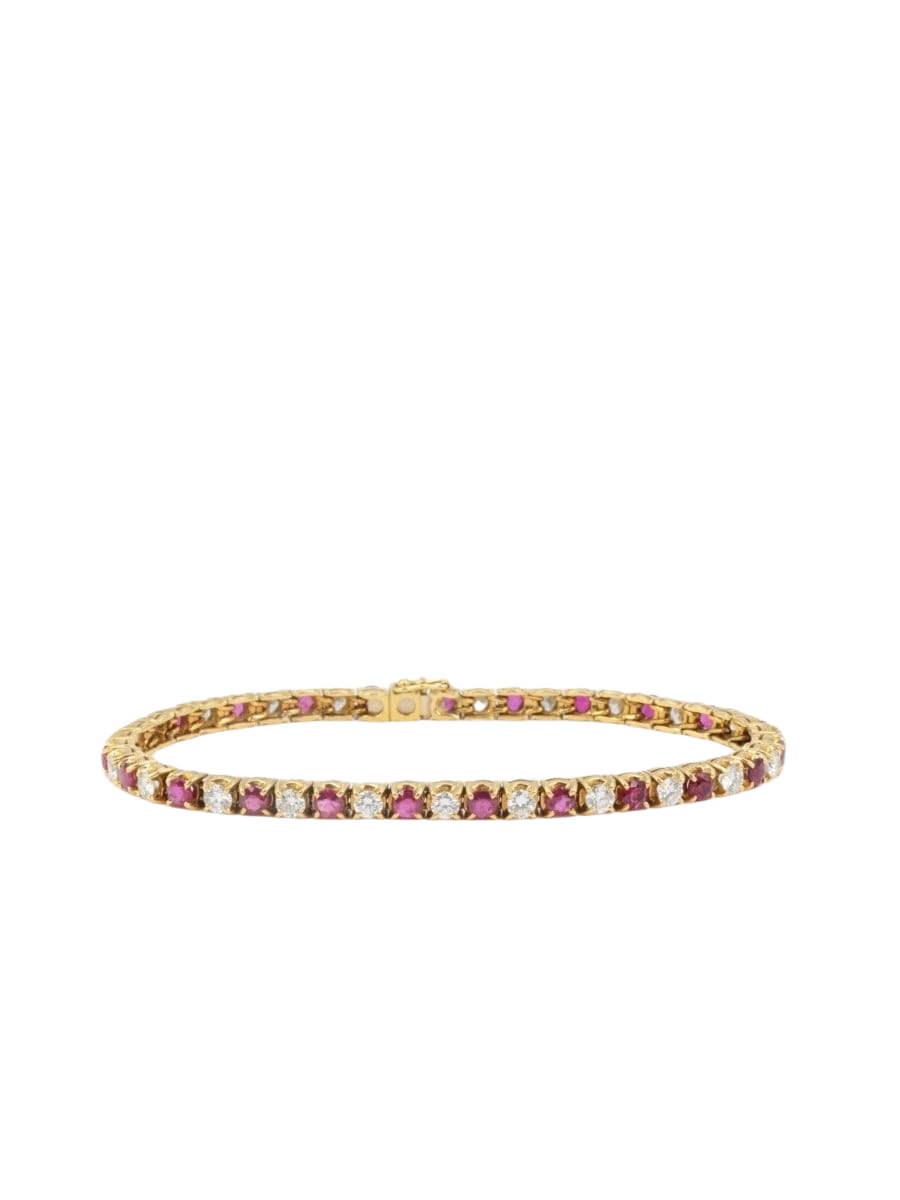 Bracelet tennis vintage en or, rubis et diamants - Castafiore