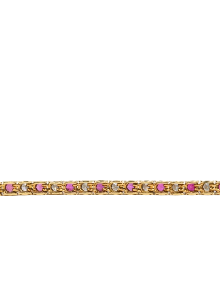 Bracelet tennis vintage en or, rubis et diamants - Castafiore