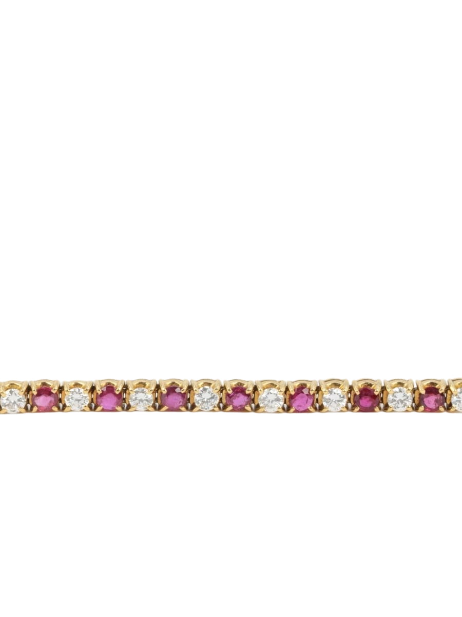 Bracelet tennis vintage en or, rubis et diamants - Castafiore