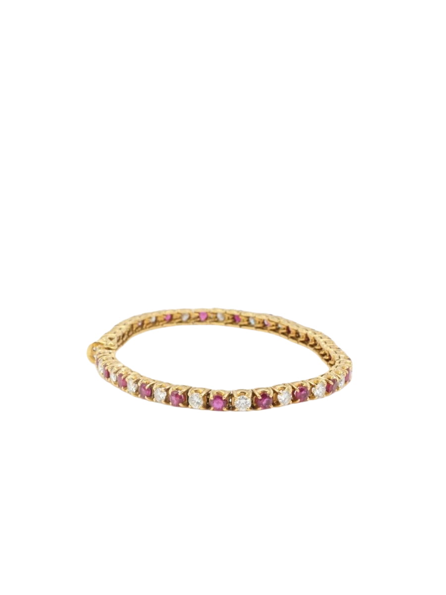 Bracelet tennis vintage en or, rubis et diamants - Castafiore